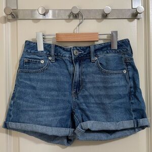 American Eagle Shorts - Mid Rise Denim Medium Blue